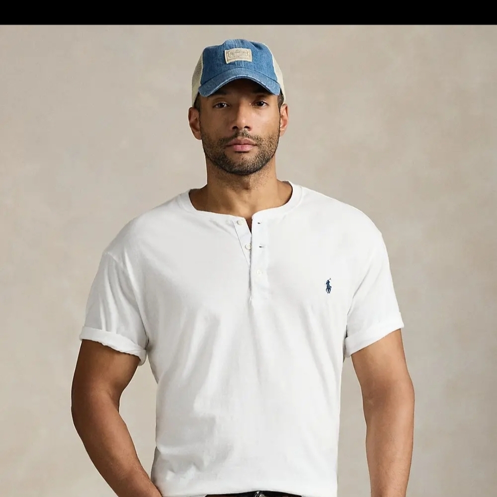 Polo Ralph Lauren Slub Jersey Henley Shirt Size M